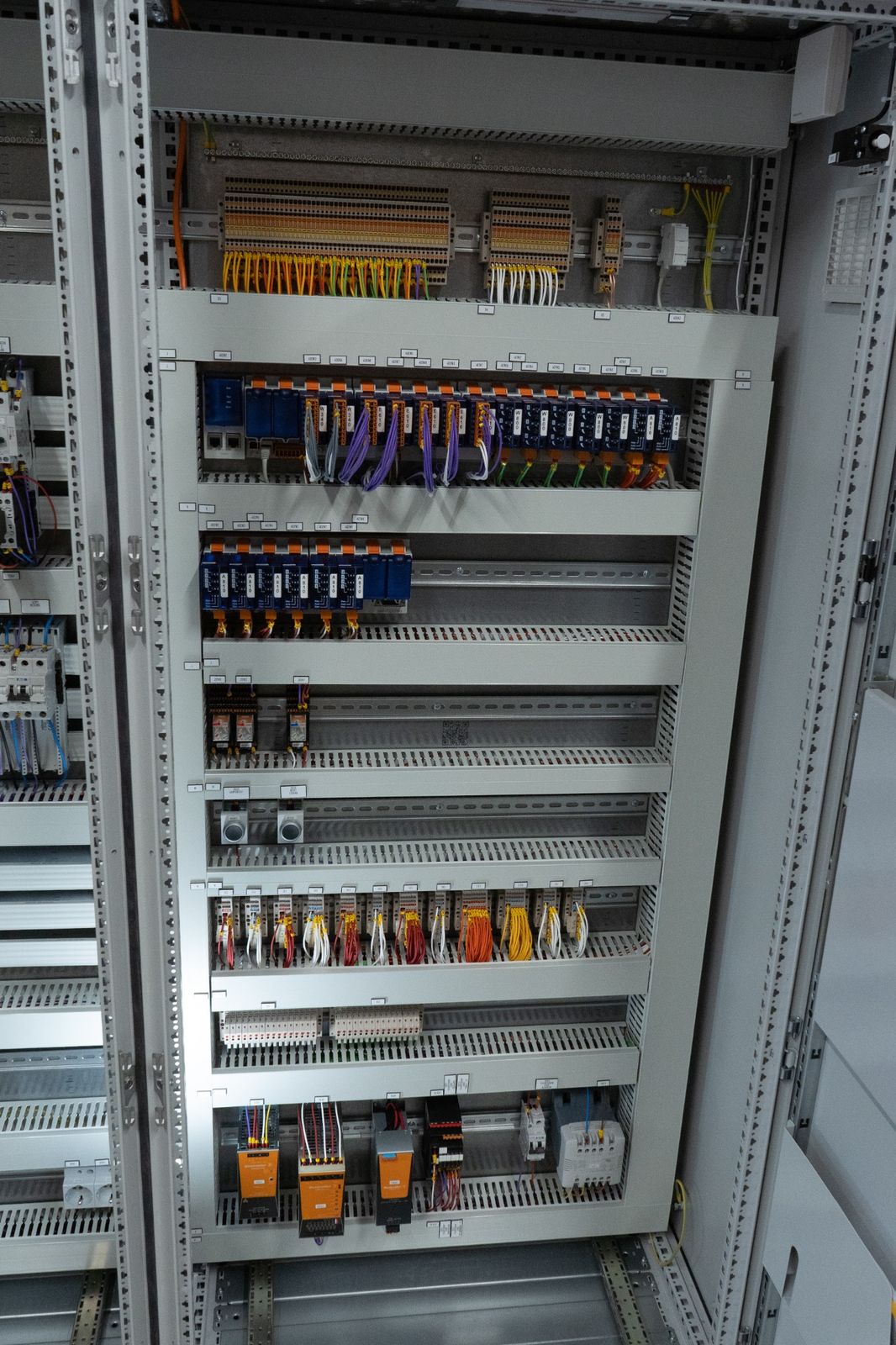 Complete regelkast met automatisering, relais en aansluitklemmen